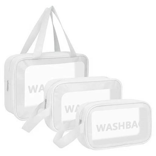 کیف واش بگ ضد آب washbag مجموعه سه عددی رنگ صورتی
