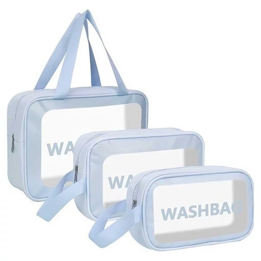 کیف واش بگ ضد آب washbag مجموعه سه عددی رنگ صورتی