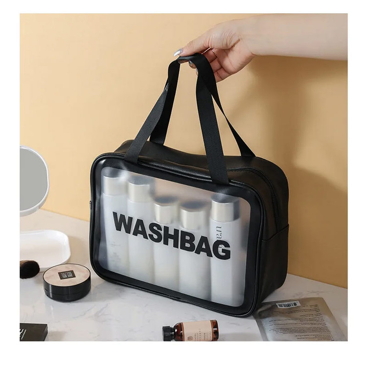 کیف لوازم آرایش زنانه مدل washbag واش بگ سایز بزرگ رنگ مشکی